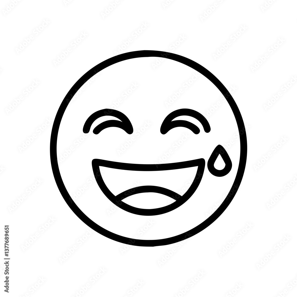Smiling Face with Tear Emoji Vector Icon Line Art
Smiling Face with Tear Emoji Vector Icon Line Art