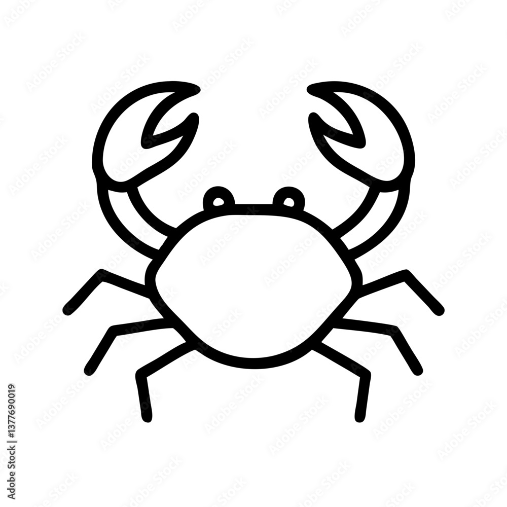 Vector Icon of Crab outline Vector Icon of Crab outline