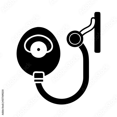 Anesthesia Mask Icon Vector Illustration | Medical Equipment Silhouette Design
