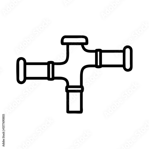 Pipe Connector Icon Vector Illustration