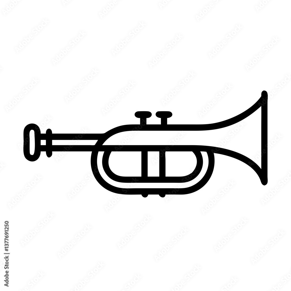 Trumpet Icon Vector Illustration. Musical Instrument Outline Symbol Trumpet Icon Vector Illustration. Musical Instrument Outline Symbol