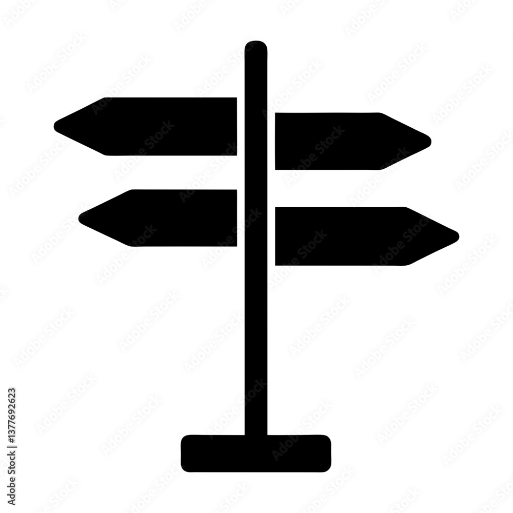 Direction Signpost Icon Vector Road Sign Navigation Silhouette Symbol Direction Signpost Icon Vector Road Sign Navigation Silhouette Symbol