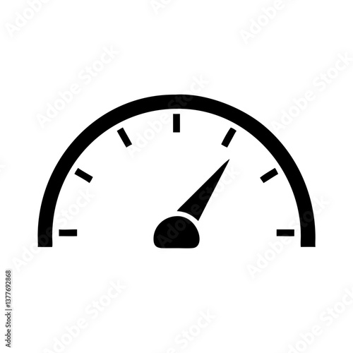 Speedometer Icon Vector Illustration. Dashboard Gauge Silhouette for Speed Measurement