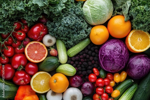 Wallpaper Mural Colorful array of fresh produce Torontodigital.ca