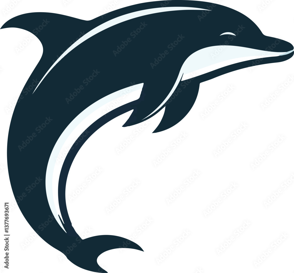 Obraz premium dolphin vector silhouette
