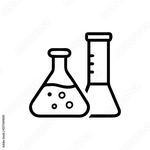 Vector Illustration of Laboratory Beakers and Flasks Icon