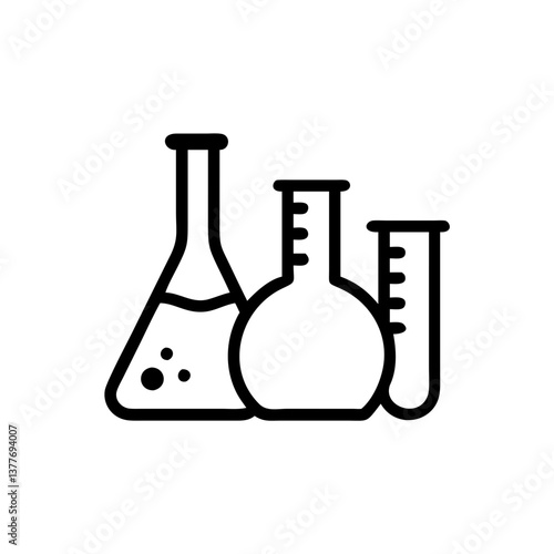Vector Illustration of Laboratory Beakers and Flasks Icon