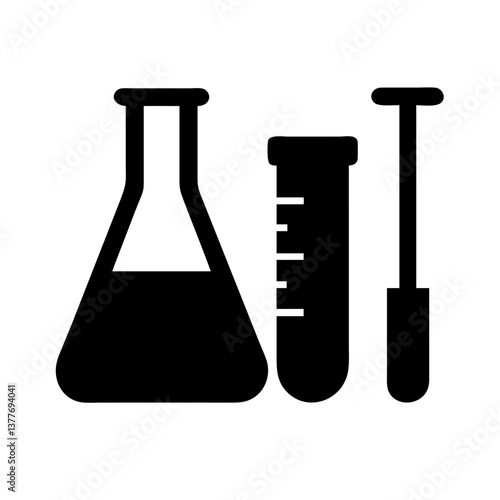 Vector Illustration of Laboratory Beakers and Flasks Icon