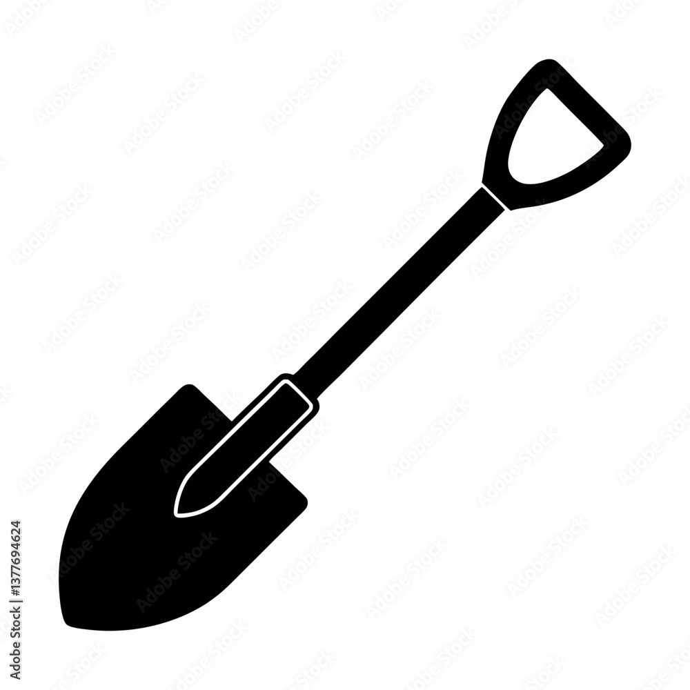 Shovel Icon Vector Illustration. Digging Garden Tool Silhouette Shovel Icon Vector Illustration. Digging Garden Tool Silhouette