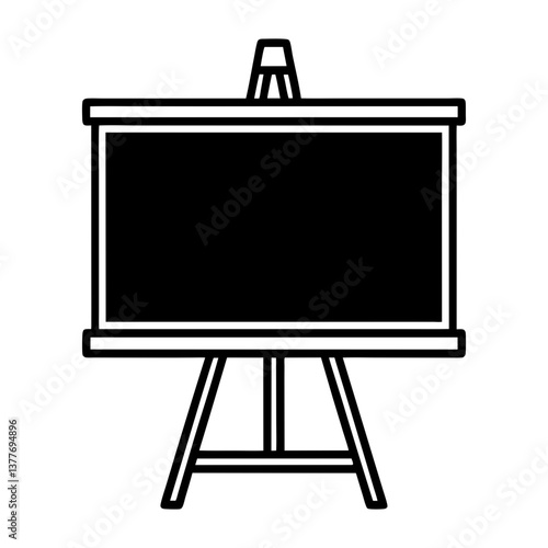 School blackboard silhouette icon vector illustration