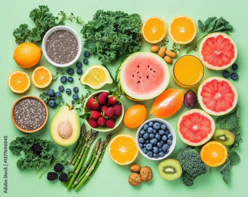 Vibrant array of fresh fruits and vegetables (3) Vibrant array of fresh fruits and vegetables (3)