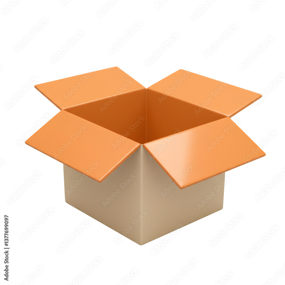 Open Cardboard Box 3D Rendering Open Cardboard Box 3D Rendering