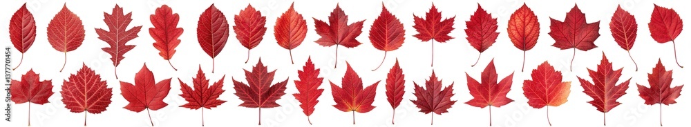 Assorted red autumn leaves in various shapes and textures, ideal for fall themes, seasonal decoration, and botanical design cut out isolated Transparent PNG Elements Assorted red autumn leaves in various shapes and textures, ideal for fall themes, seasonal decoration, and botanical design cut out isolated Transparent PNG Elements