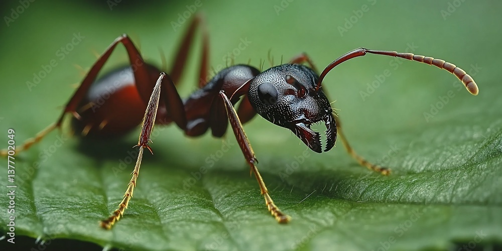 Macro Ant on Leaf Macro Ant on Leaf