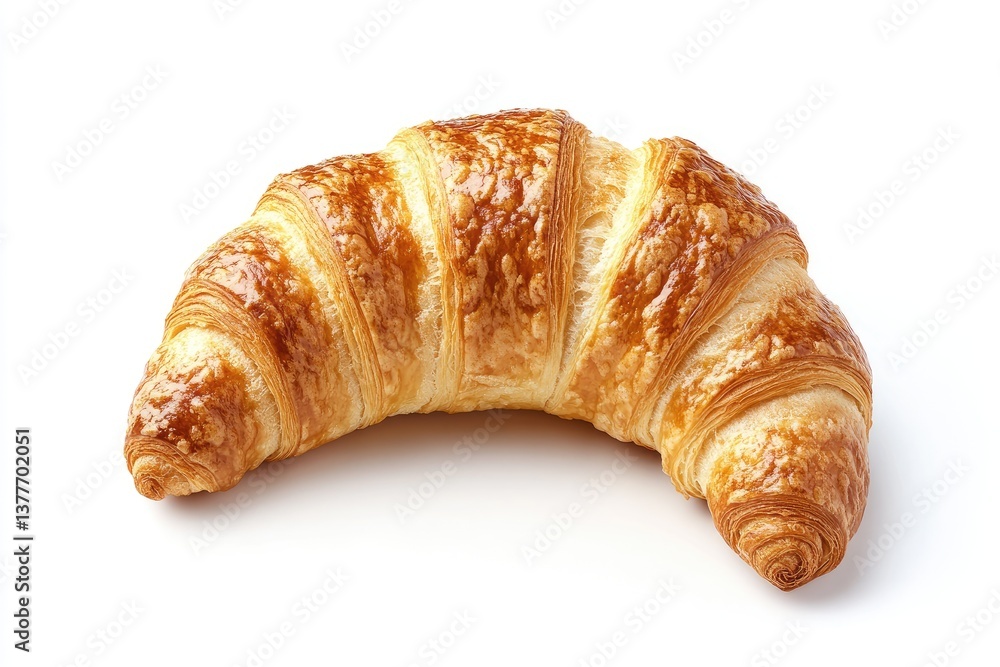 Golden croissant, isolated Golden croissant, isolated