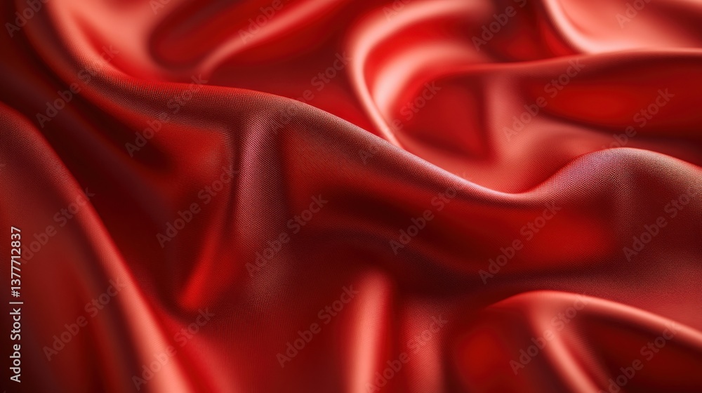 Obraz premium Elegant Red Silk Fabric with Soft Draping Texture