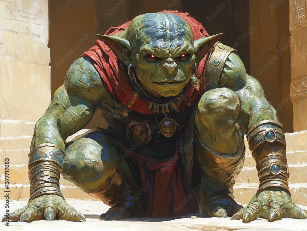 Fototapeta premium Fantasy Goblin with Arabian Aesthetic