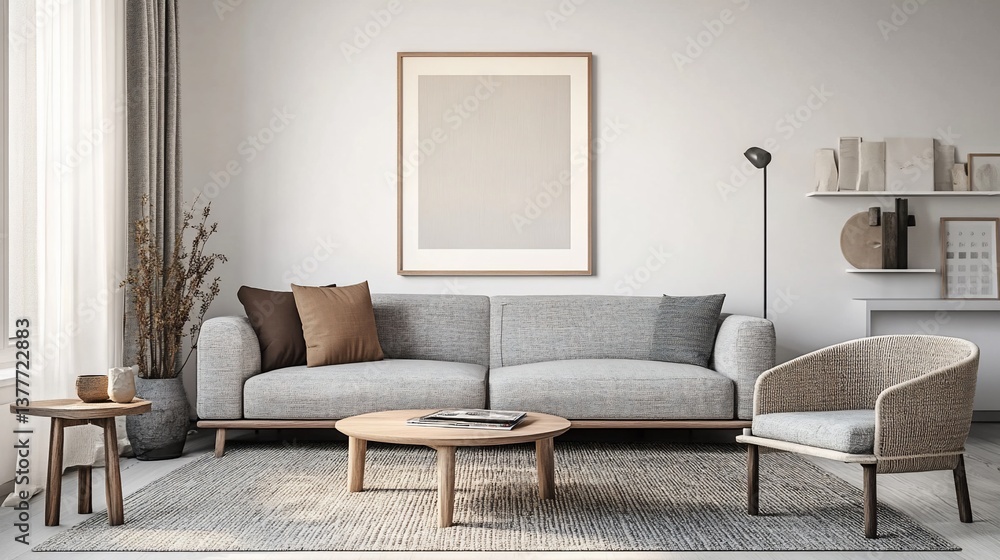 Fototapeta premium Cozy living room with a modern vibe