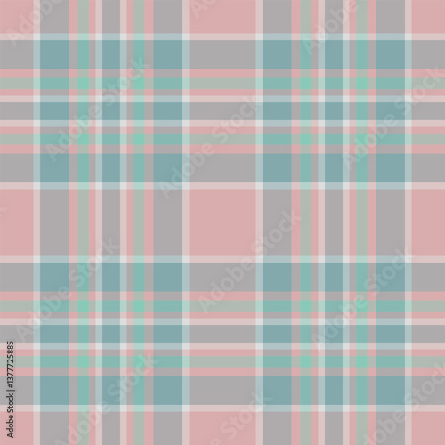 Cut out seamless fabric check, order plaid textile background. Fashionable pattern tartan vector texture in light and pastel colors.
