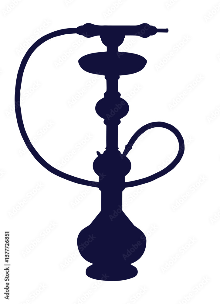 Black Hookah Silhouette on a Light Background. A sleek and simple black silhouette of a hookah, symbolizing relaxation and social enjoyment. Black Hookah Silhouette on a Light Background. A sleek and simple black silhouette of a hookah, symbolizing relaxation and social enjoyment.