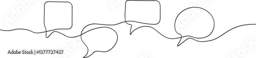 Continuous Black Line Conversation Bubbles