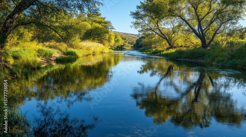 A crystalclear river reflects the wildlife along its banks