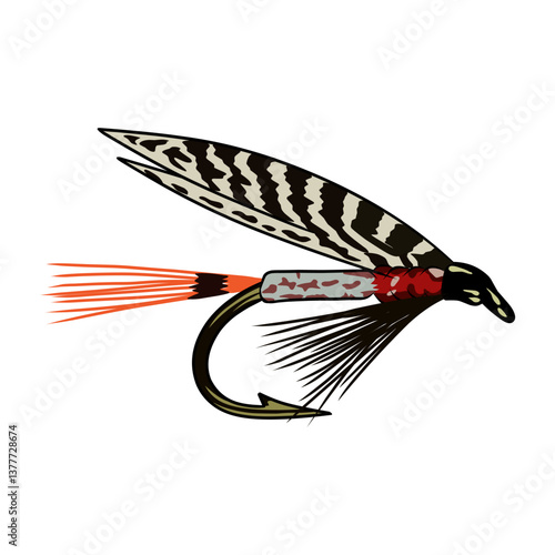 fly fishing flies hook illustration logo vector image t shirt
