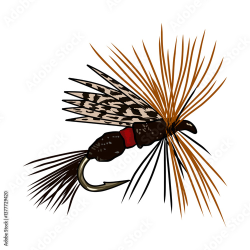 fly fishing flies hook illustration logo vector image t shirt