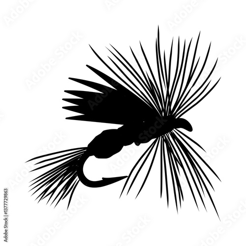 fly fishing flies hook illustration logo vector image t shirt