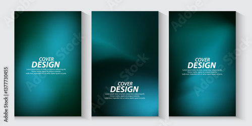 set of Blurred gradient banner and flayer background. Simple soft light backdrop on blue, purple, green, white, and blue sky. Gradient template design for poster, social post and cover book.