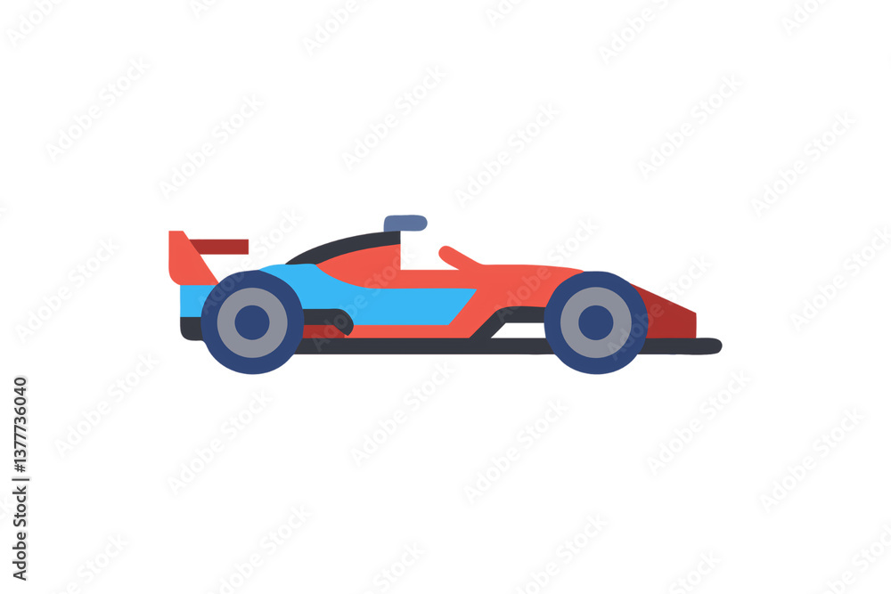 Fototapeta premium A car racer icon, isolated on a transparent background 