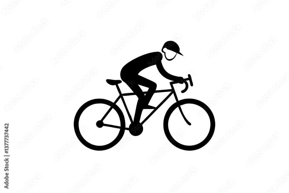 A cyclist icon, isolated on a transparent background A cyclist icon, isolated on a transparent background