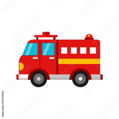 red fire truck and fire engine illustration design on white background