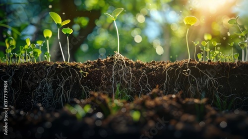 photograph of Behold wondrous interplay of soil and microorganisms where soil reigns supreme as a vibrant and ever-evolving ecosystem