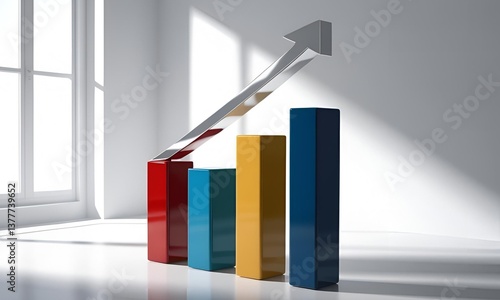 Ascending bar graph showcases exponential growth