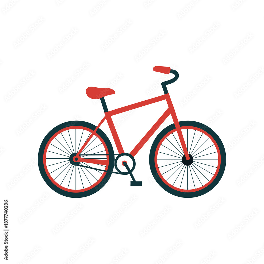 Fototapeta premium red bicycle on white background