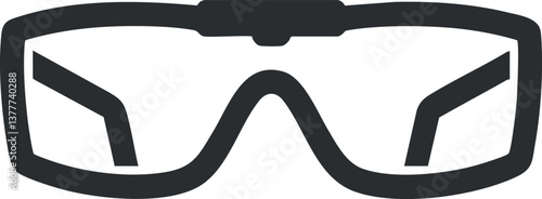 Black silhouette of modern sunglasses, showcasing a sleek and fashionable eyewear design.