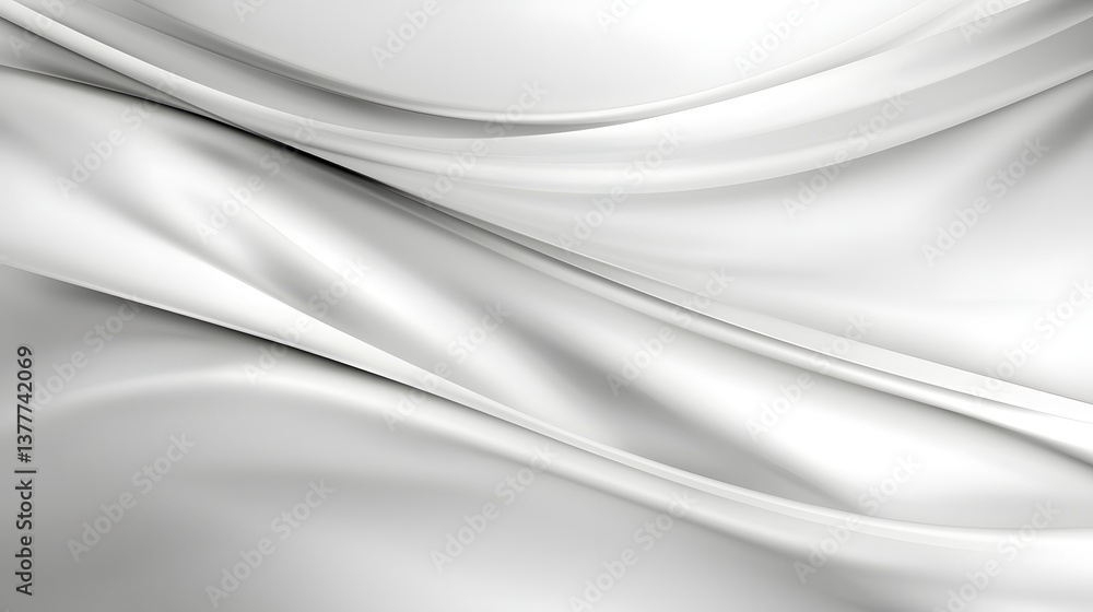 Obraz premium Abstract Soft White Satin Fabric Background with Smooth Curves and Elegant Flow Design