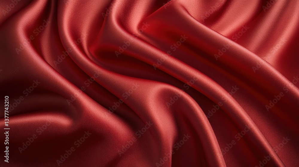 Obraz premium Luxury Red Satin Fabric Texture for Elegant Fashion and Home Decor