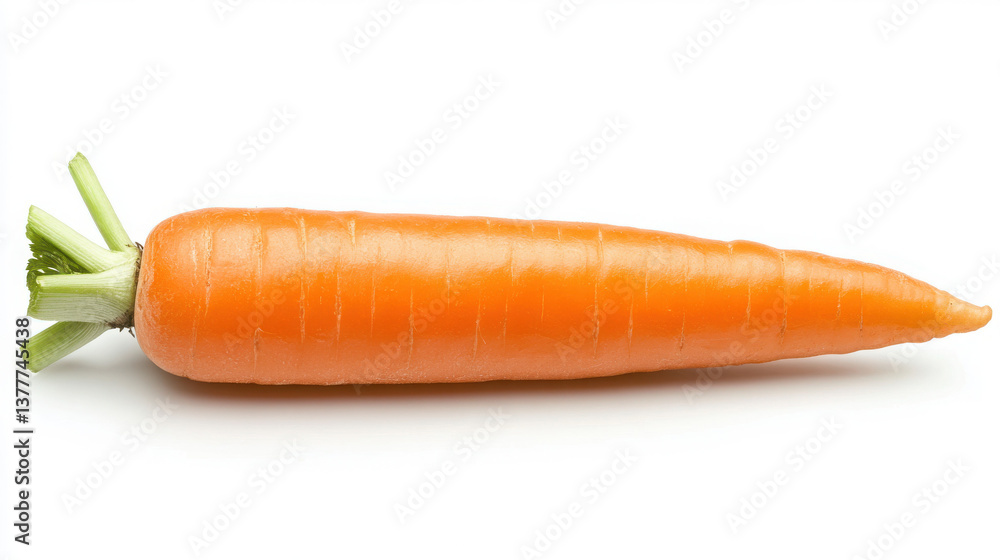 Fresh and vibrant orange carrot isolated on a white background. Fresh and vibrant orange carrot isolated on a white background.