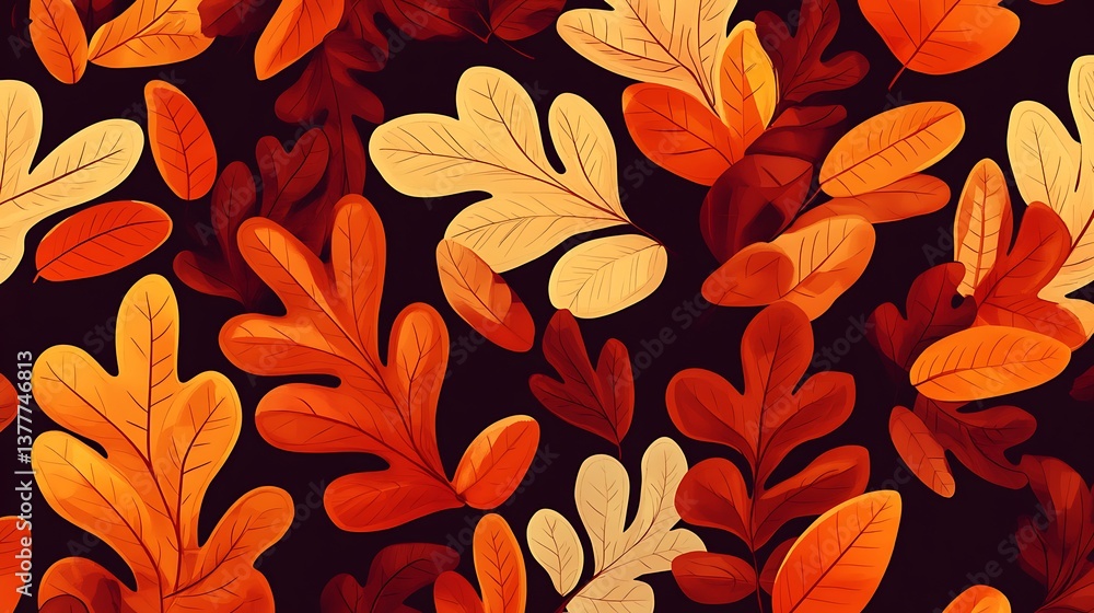Autumn Oak Leaves Seamless Pattern. (20) Autumn Oak Leaves Seamless Pattern. (20)
