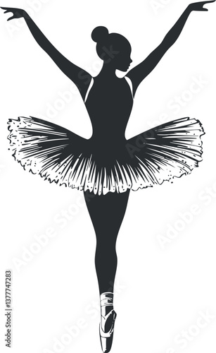 Silhouette of a ballerina in an elegant pose, showcasing grace and artistic expression.