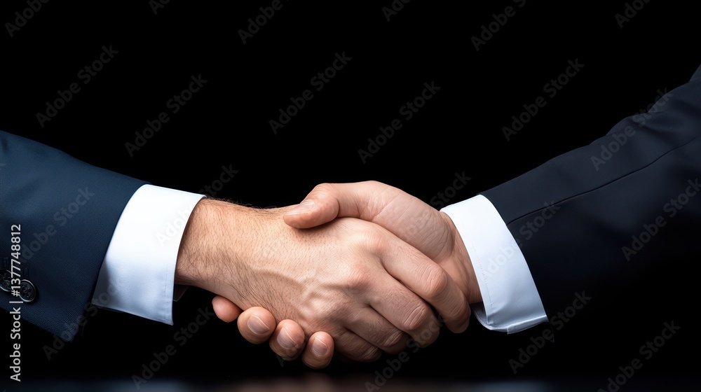Professional handshake symbolizing business agreement Professional handshake symbolizing business agreement