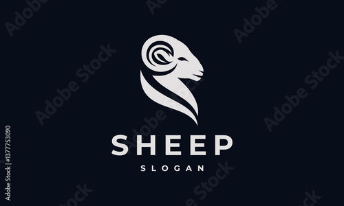 sheep logo vector illustration, goat logo template