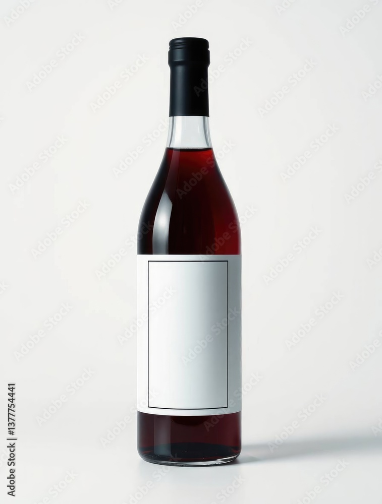 Red wine bottle on a white background Red wine bottle on a white background