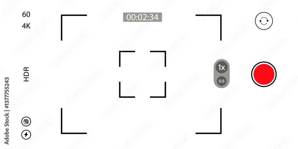 Fototapeta premium Device phone camera screen background illustration