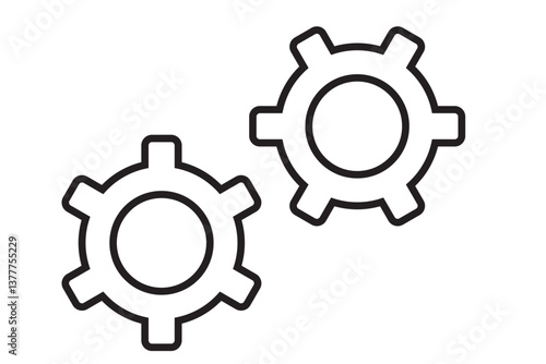 Gears icon symbol simple design