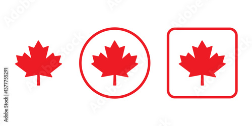 Canada leaf flag icon simple design