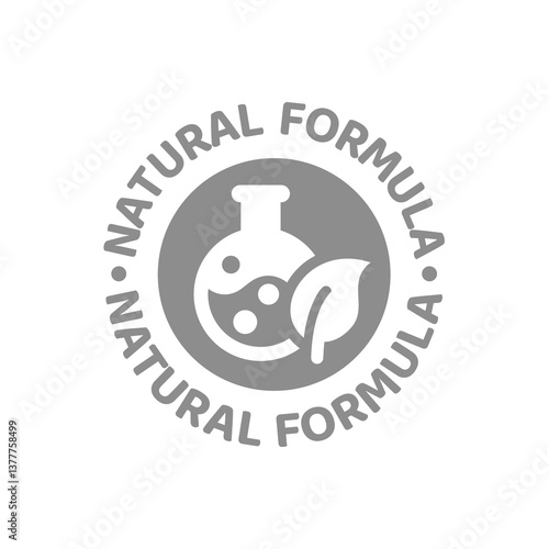 Natural formula vector label. Sticker or stamp for cosmetics and skin care.