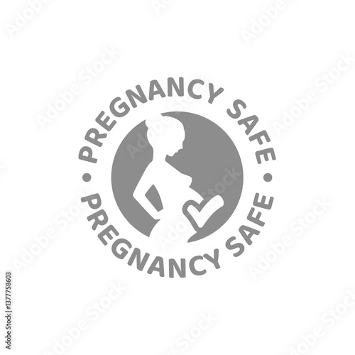 Pregnancy safe vector label. Product suitable for pregnant women.